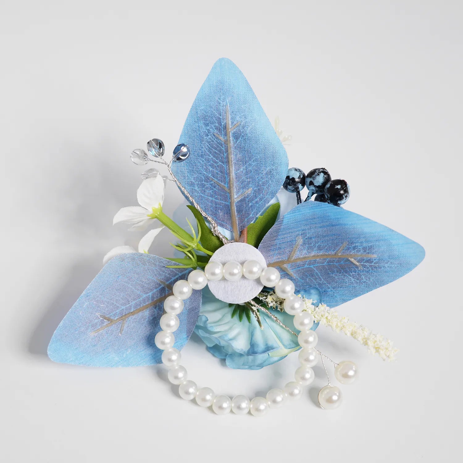 Uflower Wrist Corsages in Dusty Blue MG80007-04*6