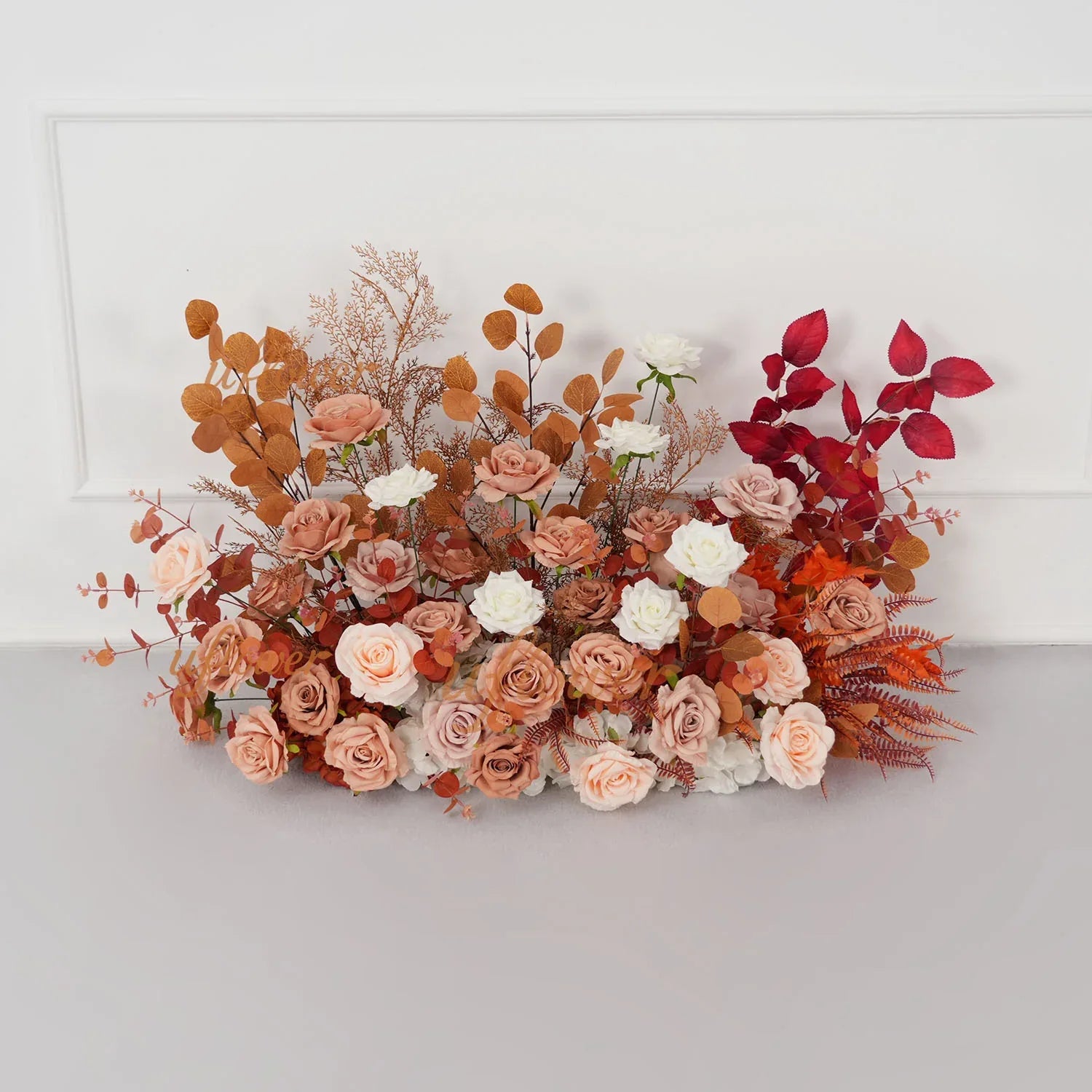 Uflower Coffee Fall Rose Hang Flower Floor Floral Wedding Party Event Props SET80154 - Uflower