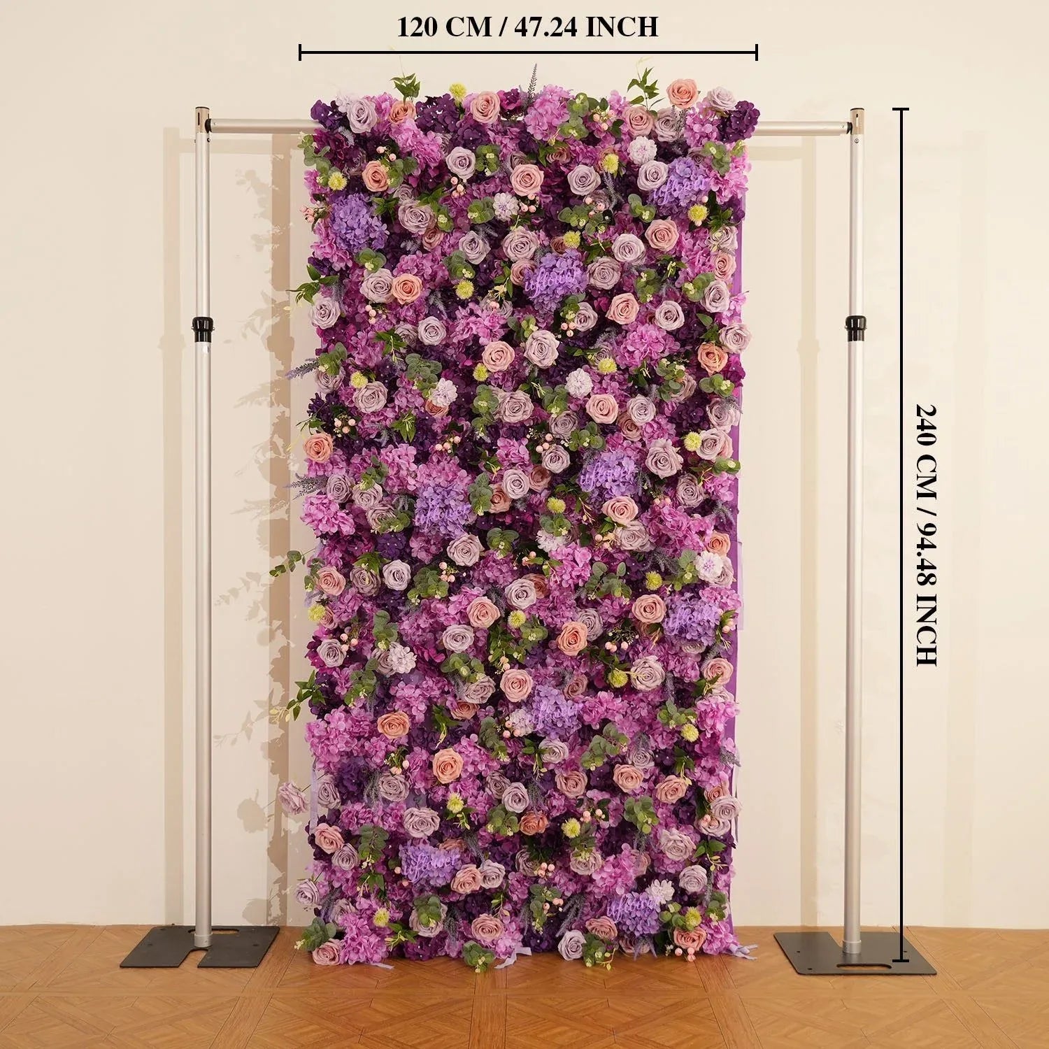 Uflower Flower Wall 3D Purple Hydrangea Floral Backdrop Wedding Party Proposal Decor SET80188 - Uflower