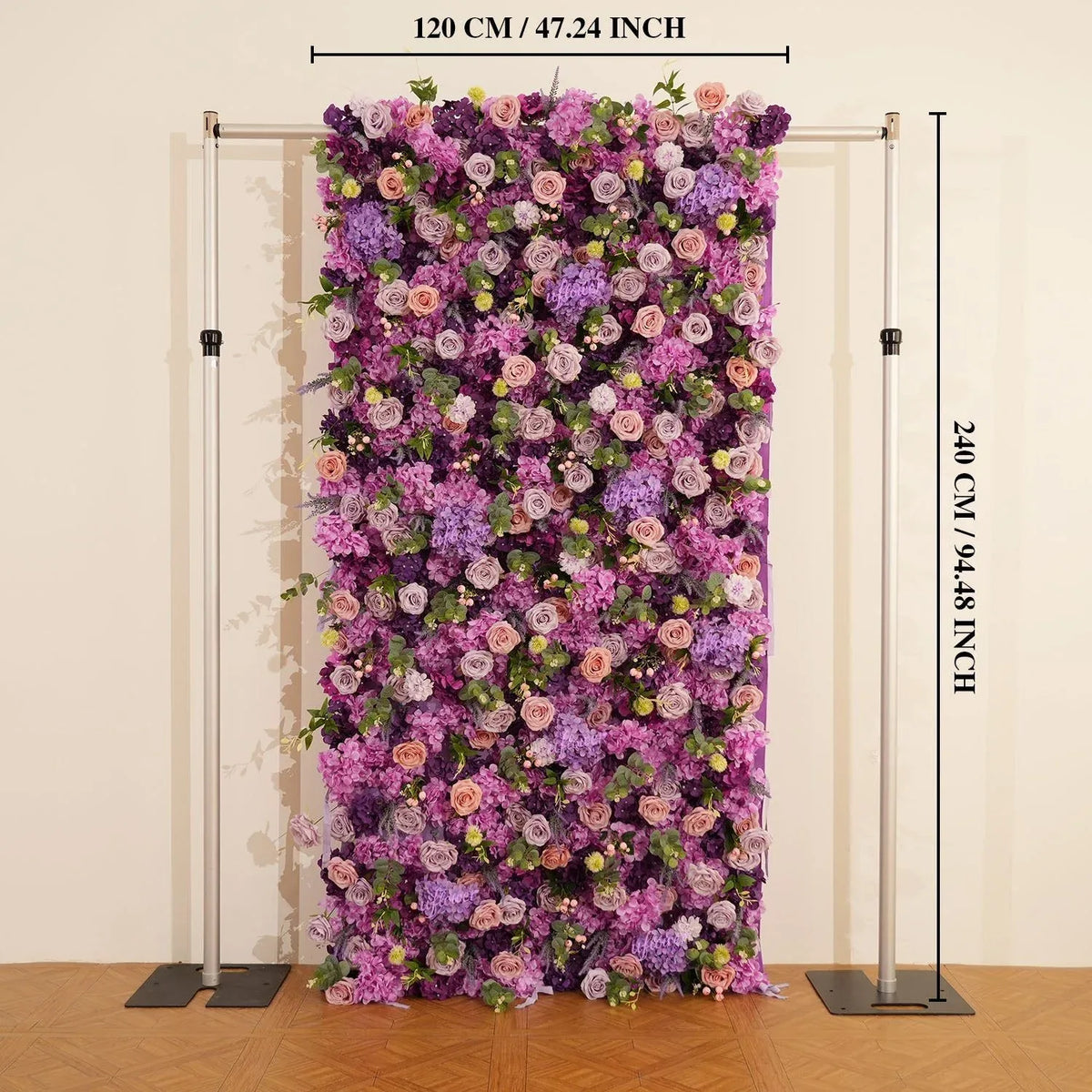 Uflower Flower Wall 3D Purple Hydrangea Floral Backdrop Wedding Party Proposal Decor SET80188 - Uflower