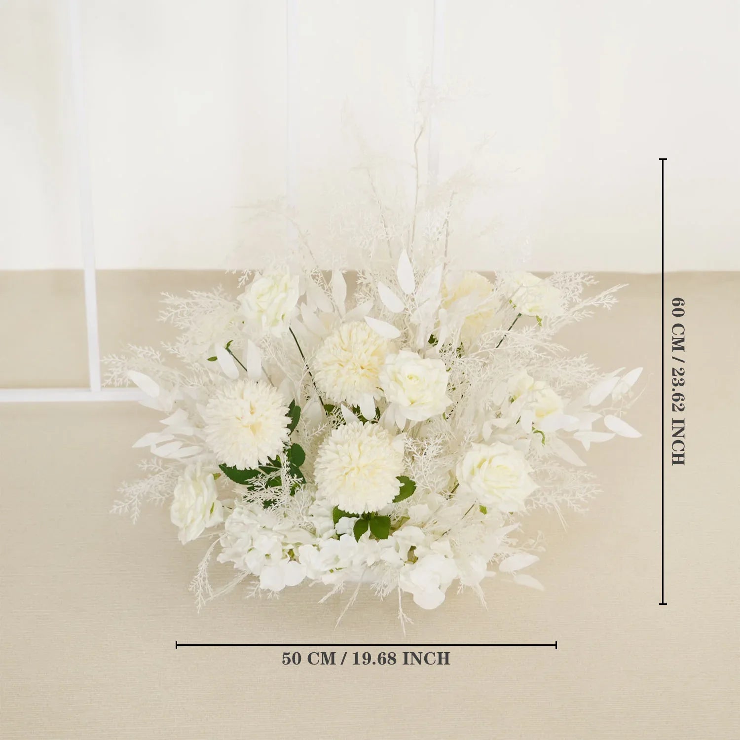 Uflower Artificial White Wedding KT Backdrop Flower Row Decor SET80061 - Uflower