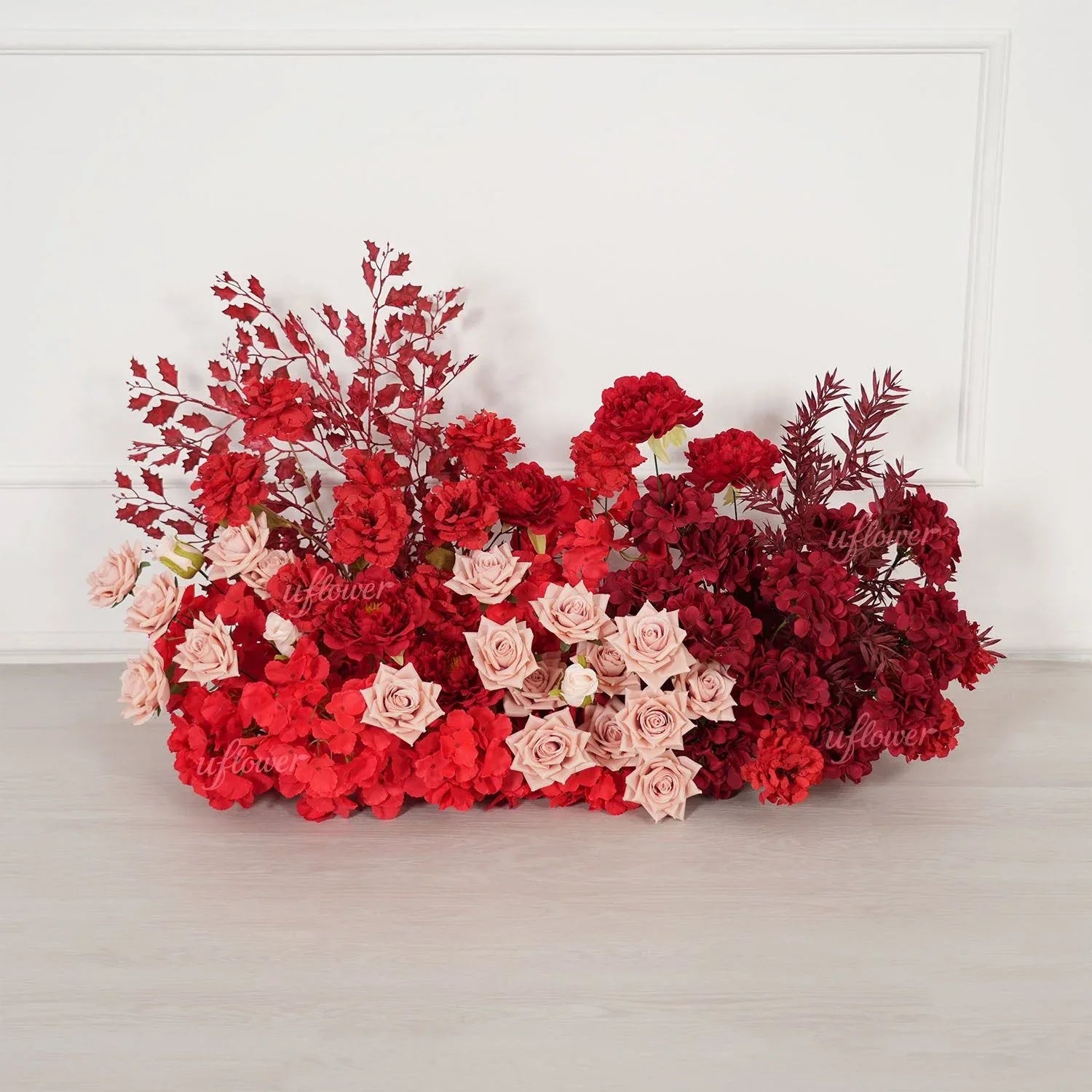 Uflower Red Flower Row Decor KT Board Wedding Arrangement Props SET80164 - Uflower