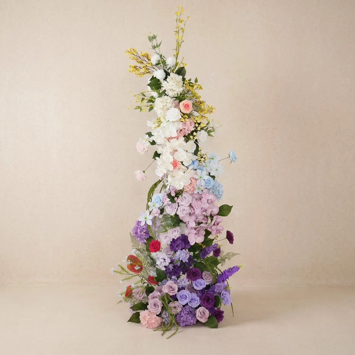 Uflower Purple Horn Arch Wedding Backdrop Party Event Decor Props SET80250-01