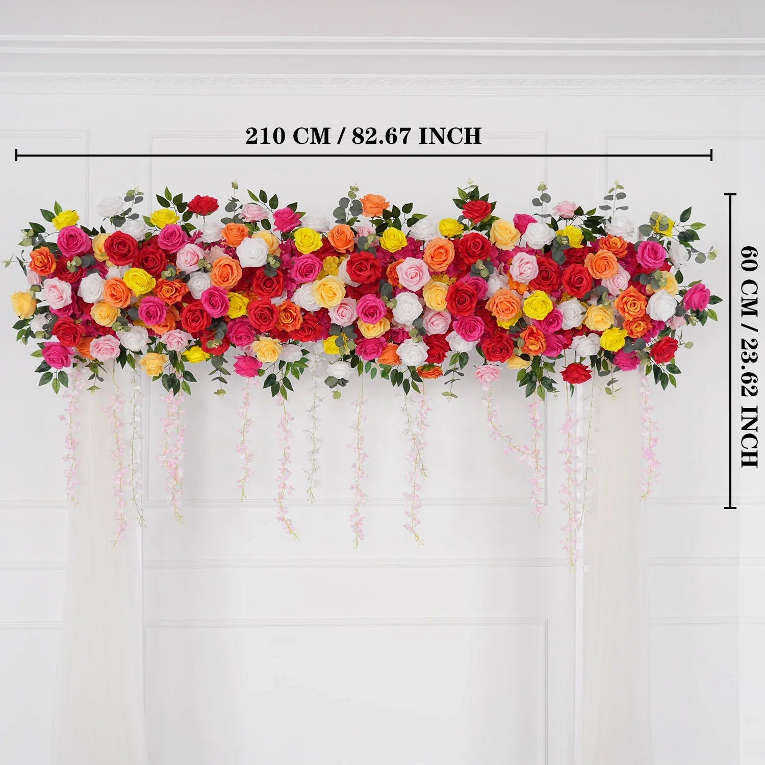 Uflower Colorful Artificial Wedding KT Backdrop Flower Row Decor SET80115 - Uflower