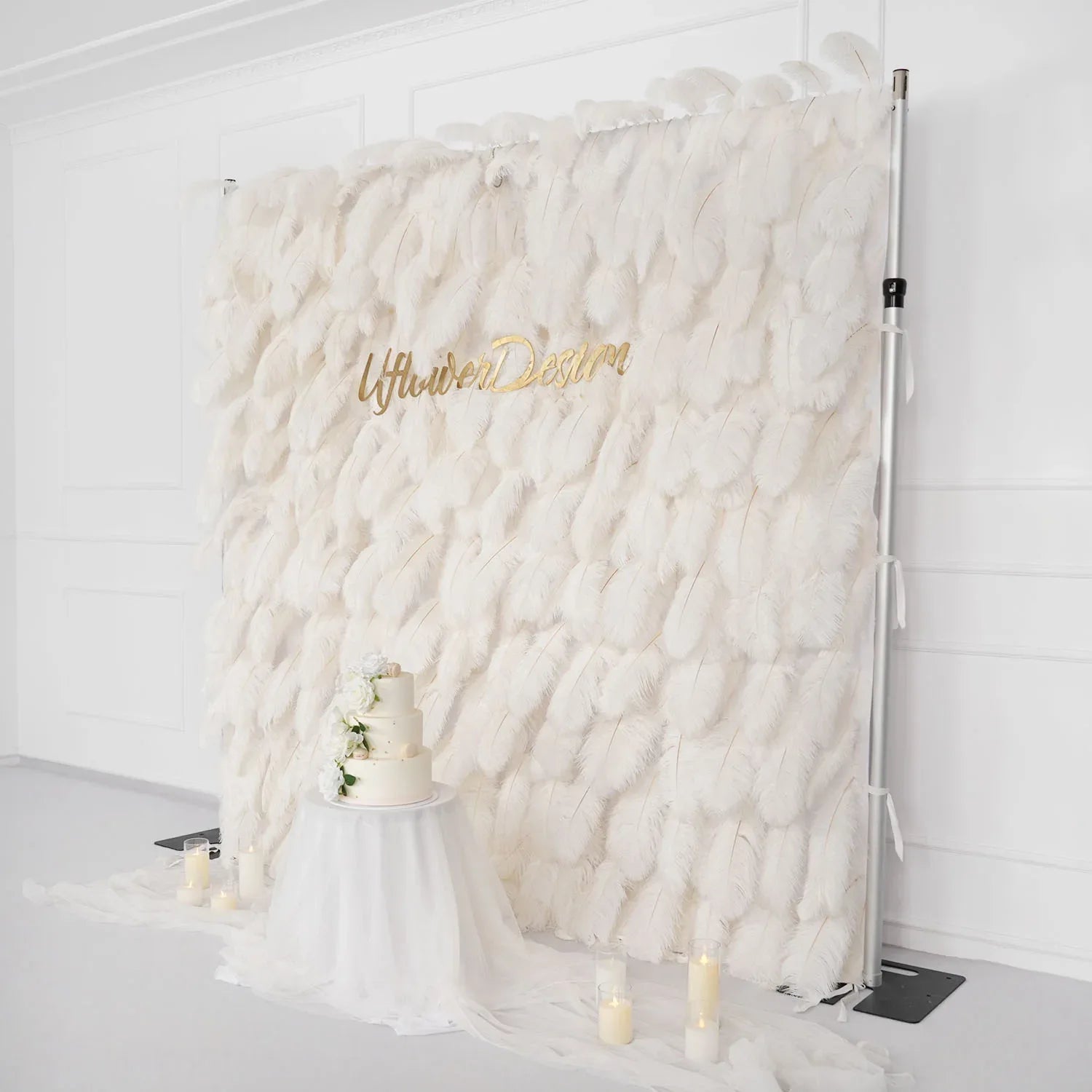 Uflower Artificial White 5D Flower Wall Wedding Backdrop Deco Birthday Party SET80104 - Uflower