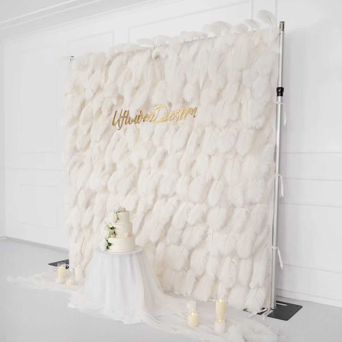 Uflower Artificial White 5D Flower Wall Wedding Backdrop Deco Birthday Party SET80104 - Uflower