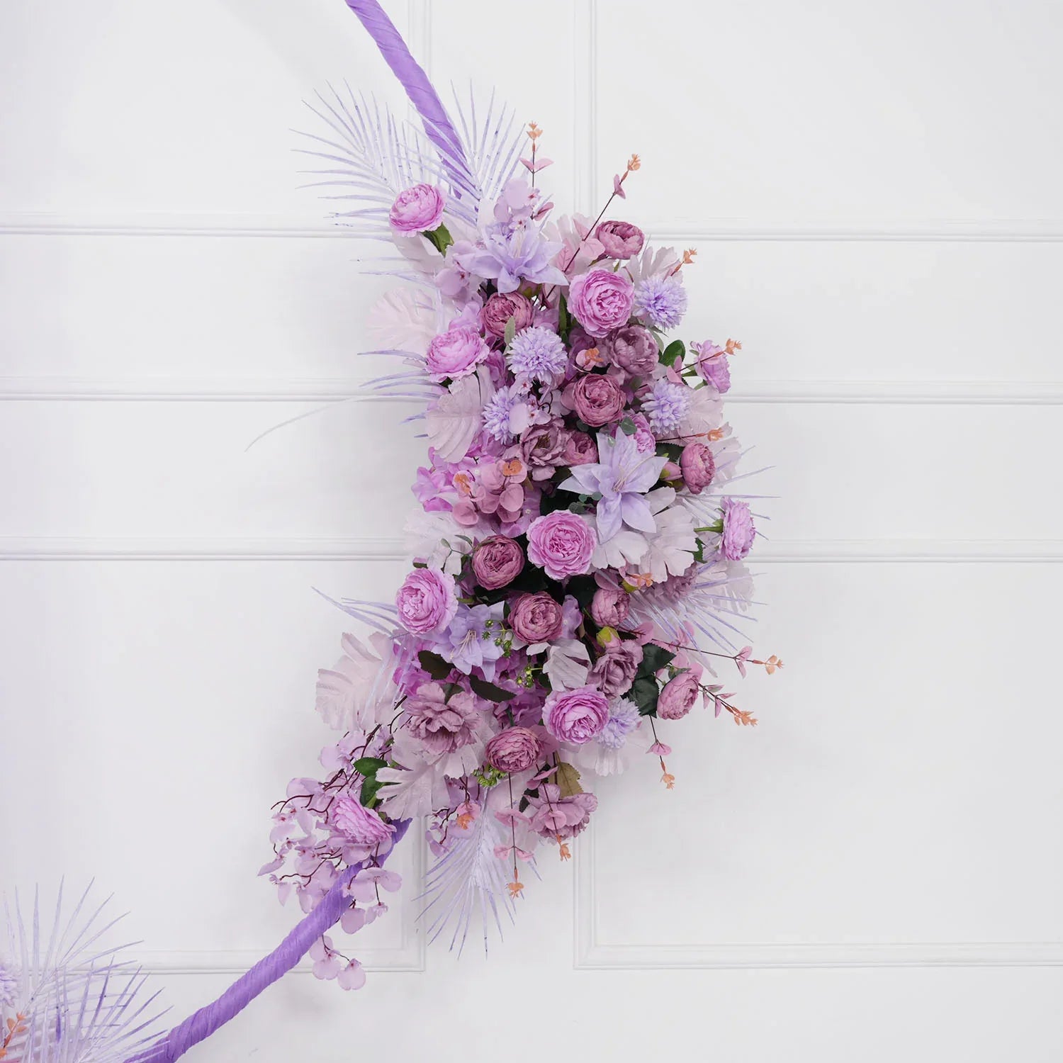 Artificial Purple Wedding KT Backdrop Flower Row Decor SET80067 - Uflower