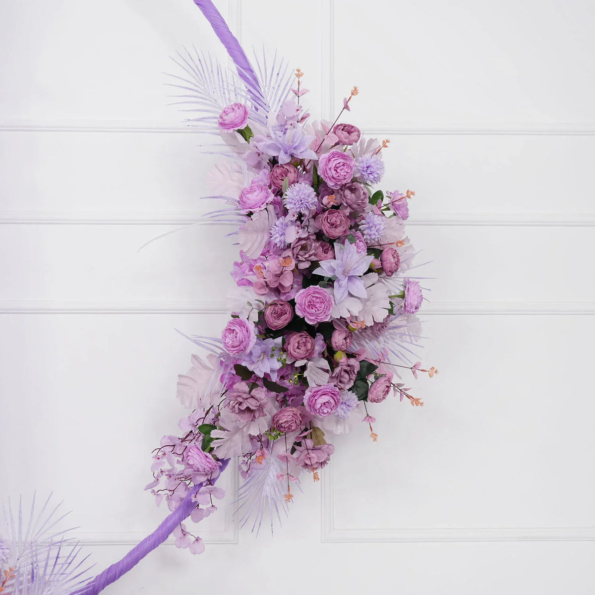 Artificial Purple Wedding KT Backdrop Flower Row Decor SET80067 - Uflower