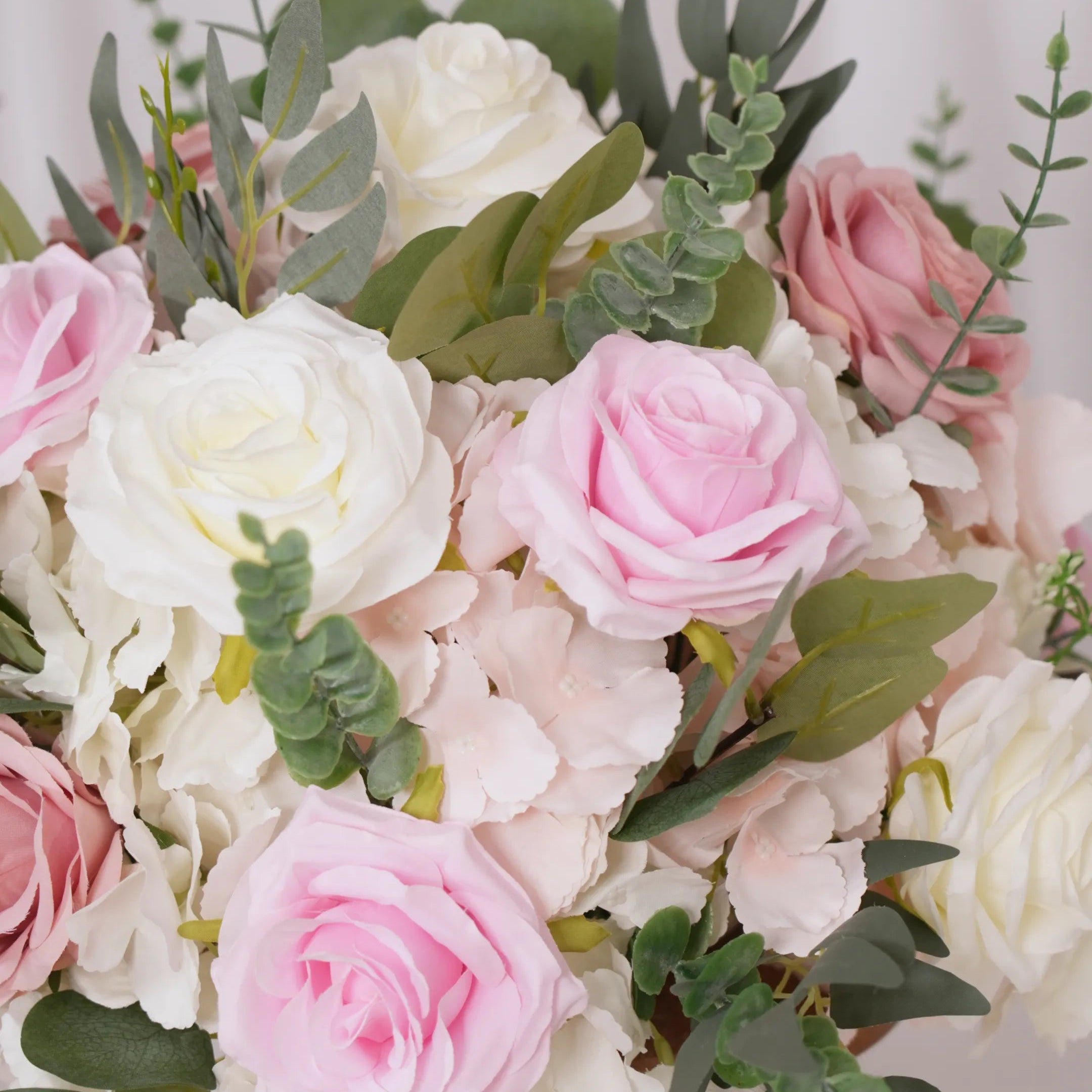 DIY Centerpiece Kit –Pink & White Rose Floral Arrangement Set
