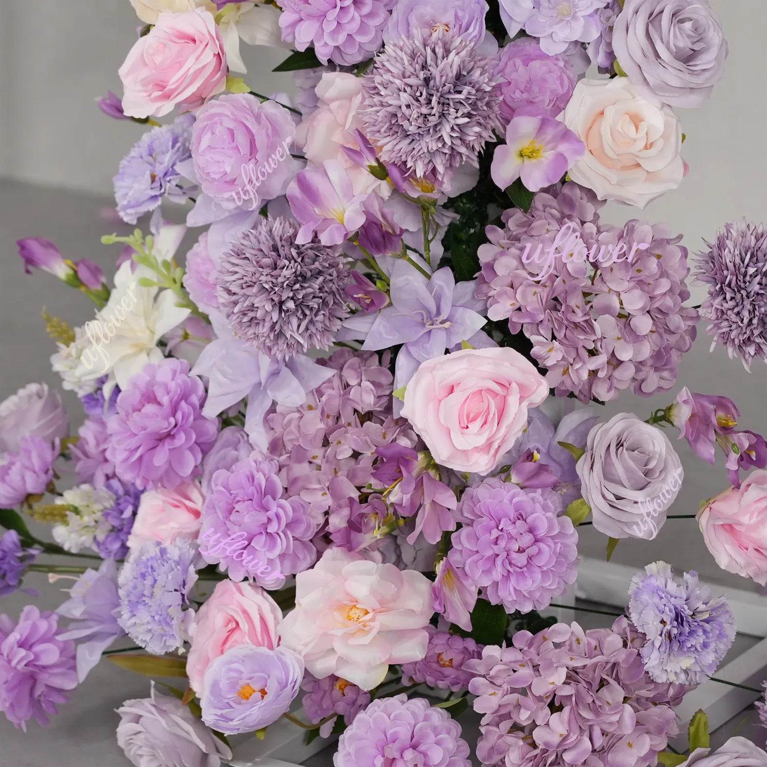 Uflower Purple Floral Horn Arch Wedding Party Backdrop Decor SET80243-01