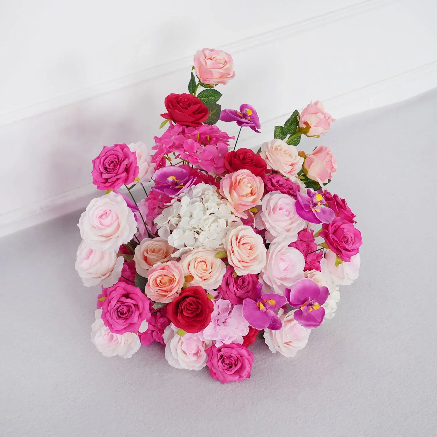 Uflower Pink Rose Wedding Background Arch KT Board Decoration Flower Arrangement SET80082 - Uflower