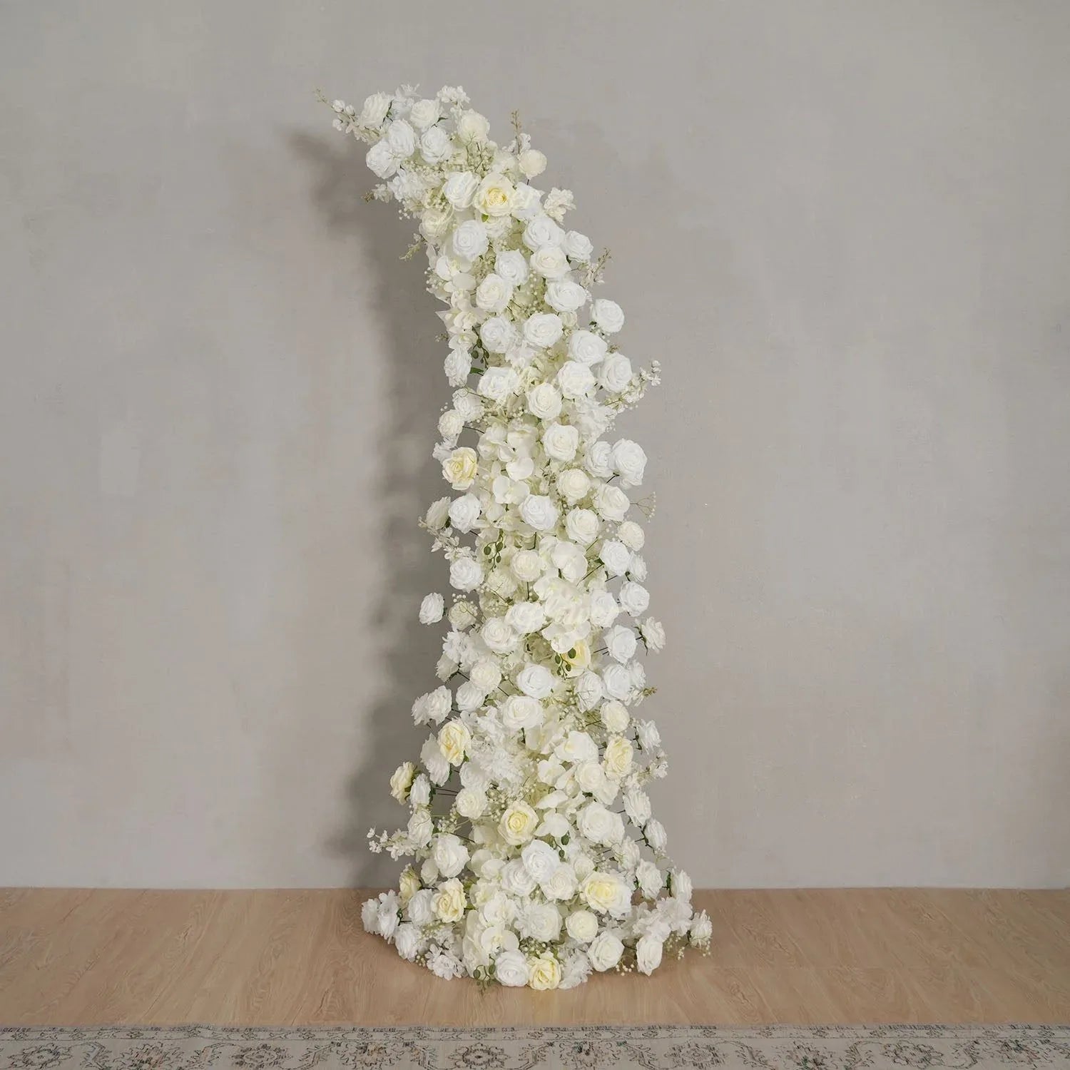Uflower White Rose Horn Arch Floral Arrangement Wedding Backdrop Decor SET80162 - Uflower