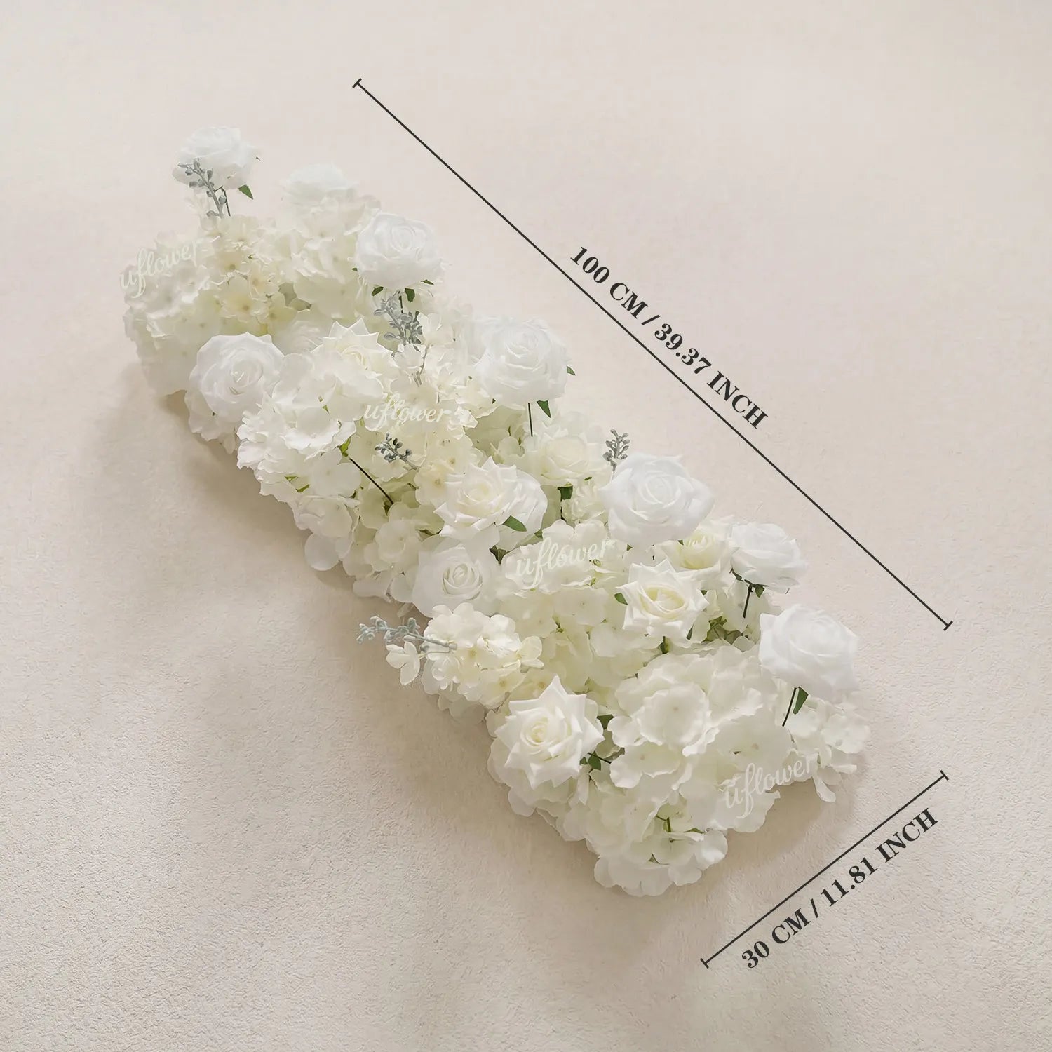 Uflower Artificial White Rose Heart Arch Wedding Decor SET80247-02