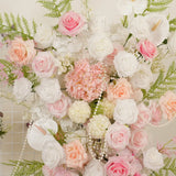 Uflower White Pink Floral Arrangement Wedding Party Arch Backdrop Decor SET80216