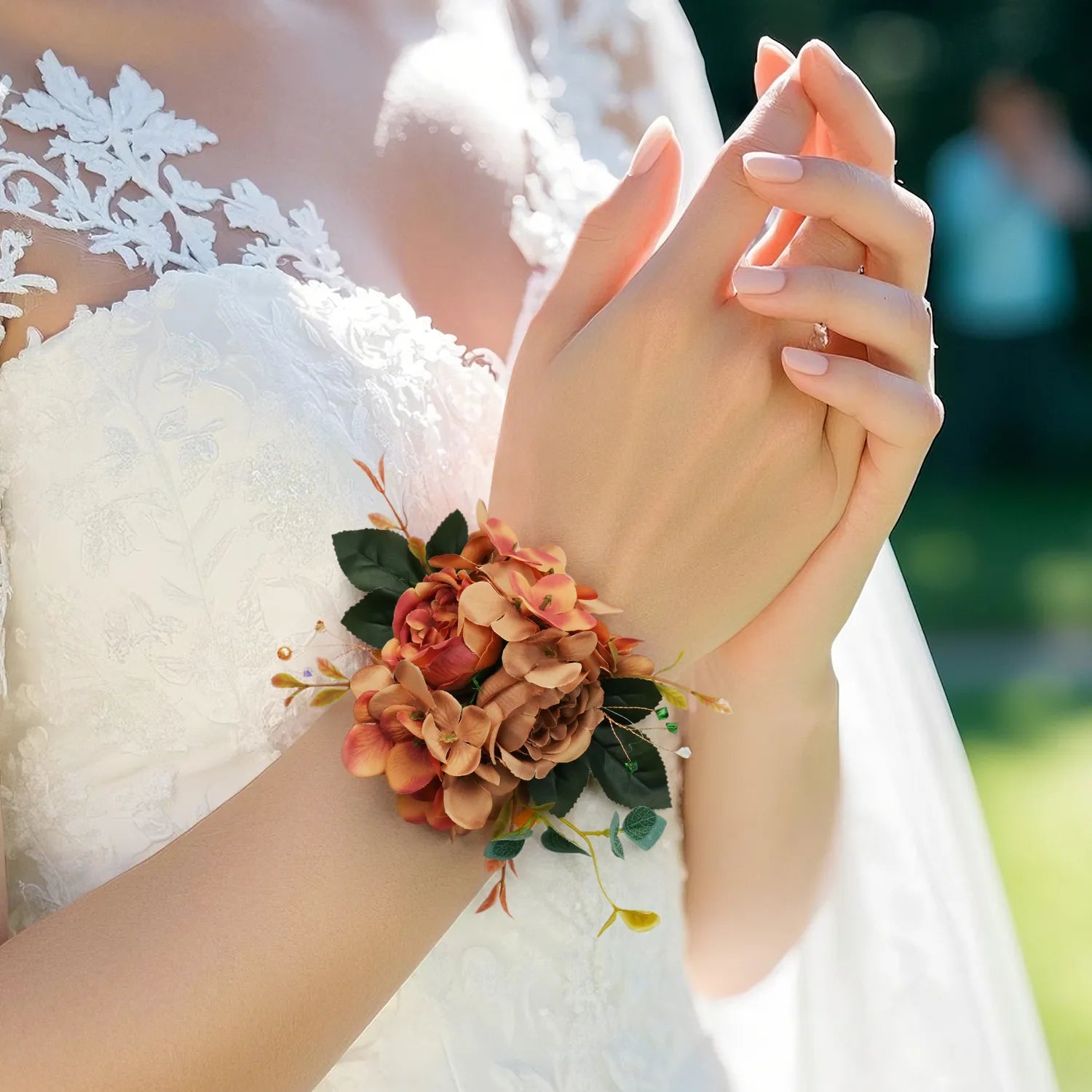 Uflower Wrist Corsages in Amber MG80006-05*6