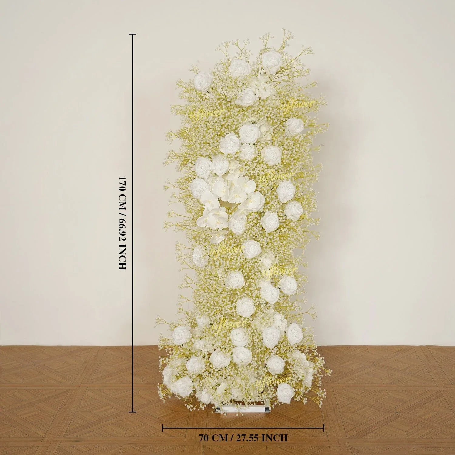 Uflower White Rose Baby Breath Wedding KT Backdrop Floral Arrangement SET80208 - Uflower