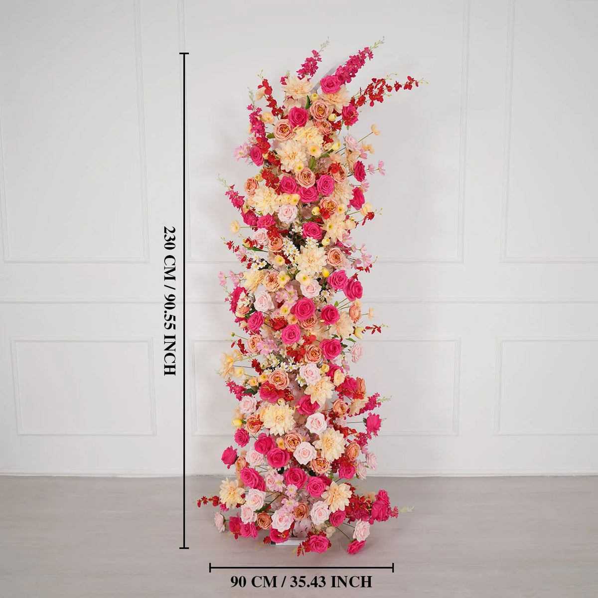 Uflower Champagne Pink Flower Horn Arch Wedding Party Birthday Backdrop Decor SET80176-02 - Uflower