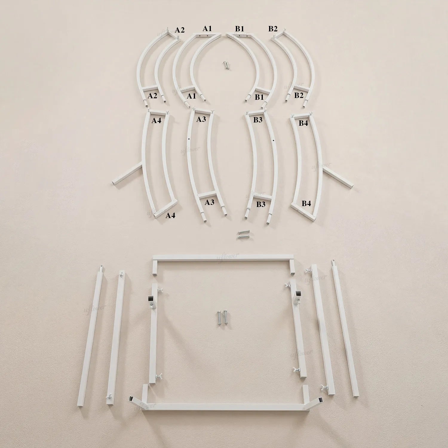 Uflower Square Arch Stand Wedding Background Event Floral Decor Props MSD80023