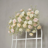 Uflower Champagne White Babysbreath Rose Arrangement Wedding KT Backdrop Decor SET80131 - Uflower
