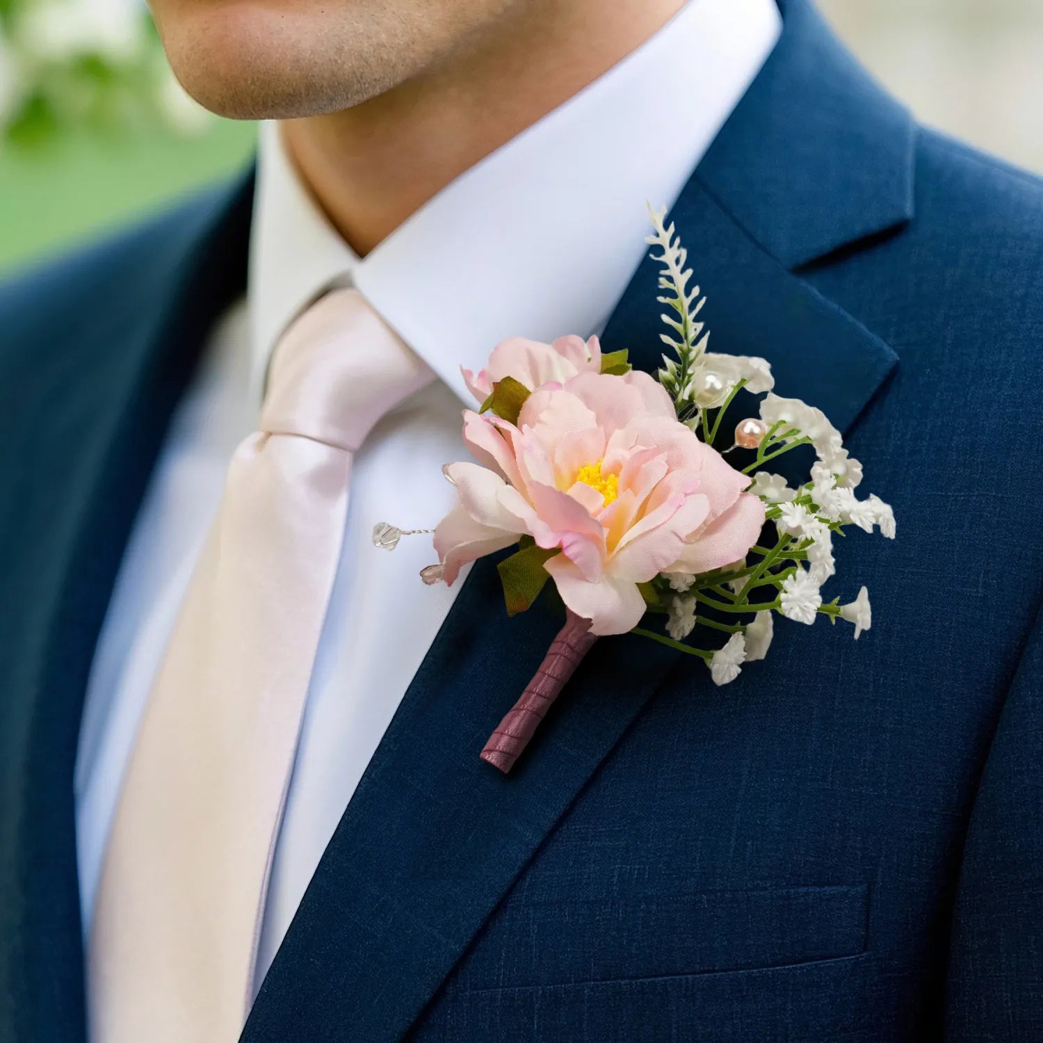 Uflower Boutonnieres in Blush White MG80009*-03*6