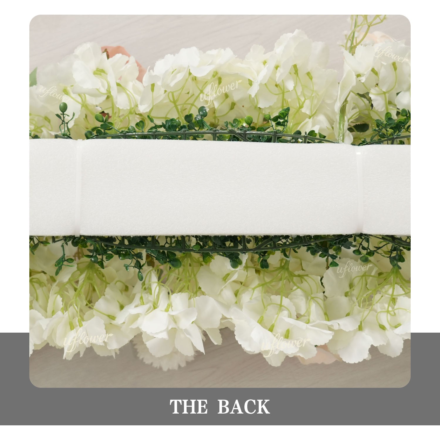 Uflower Champagne Horn Arch Baby's Breath Wedding Backdrop Party Event Decor Props SET80223