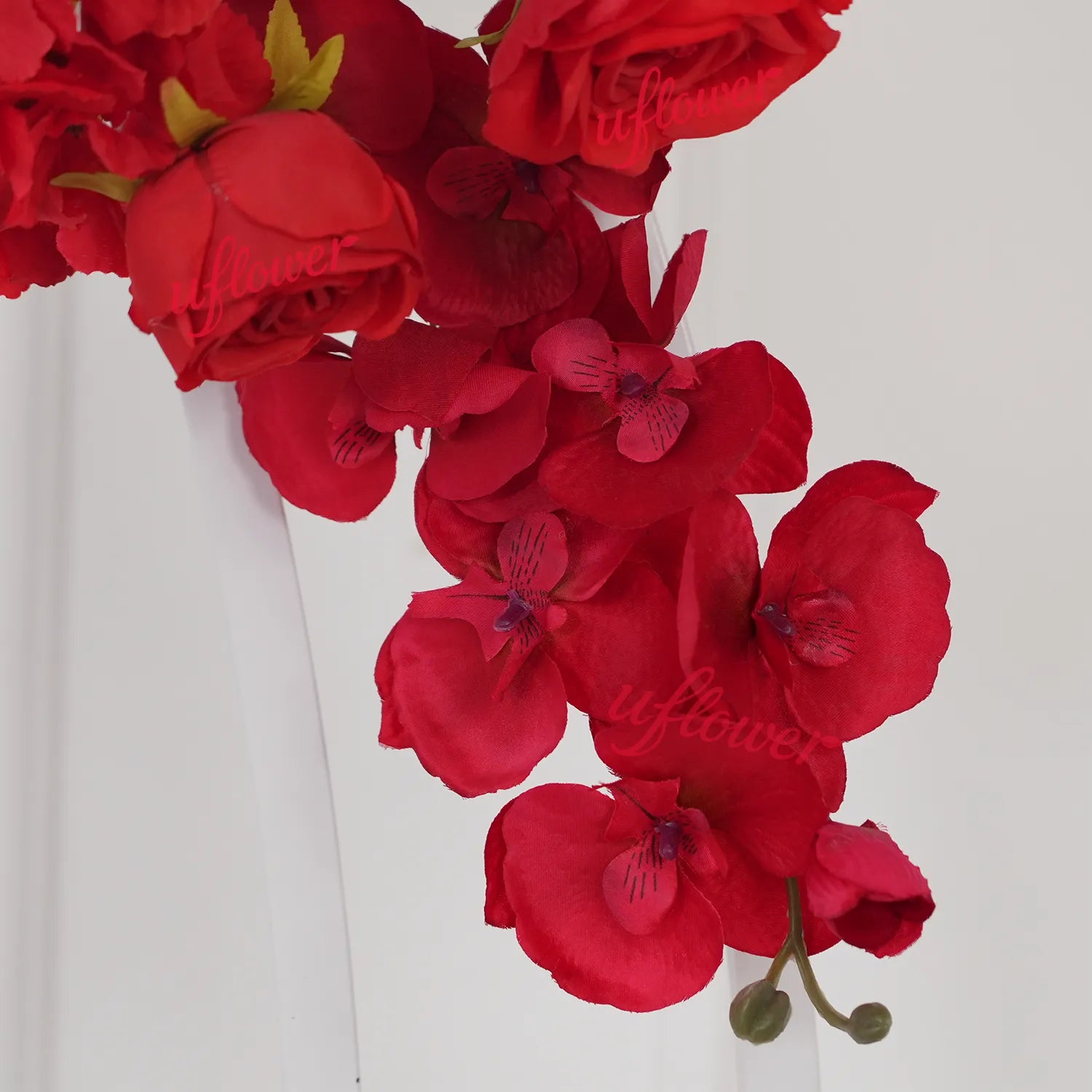 Uflower Artificial Red Rose Wedding KT Backdrop Flower Row Decor SET80203