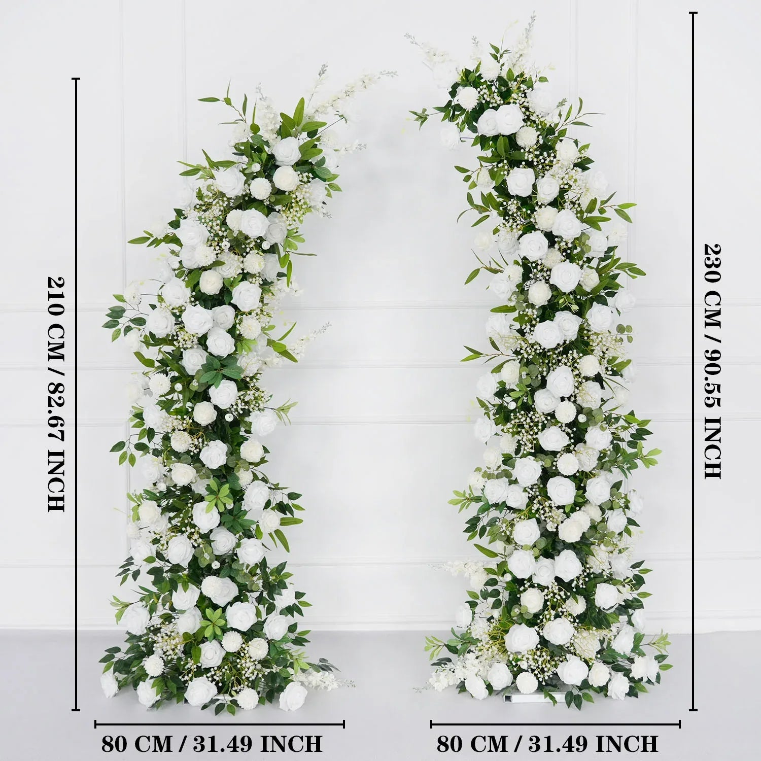 Uflower White Green Rose Floral Arch Wedding Backdrop Decor SET80109 - Uflower