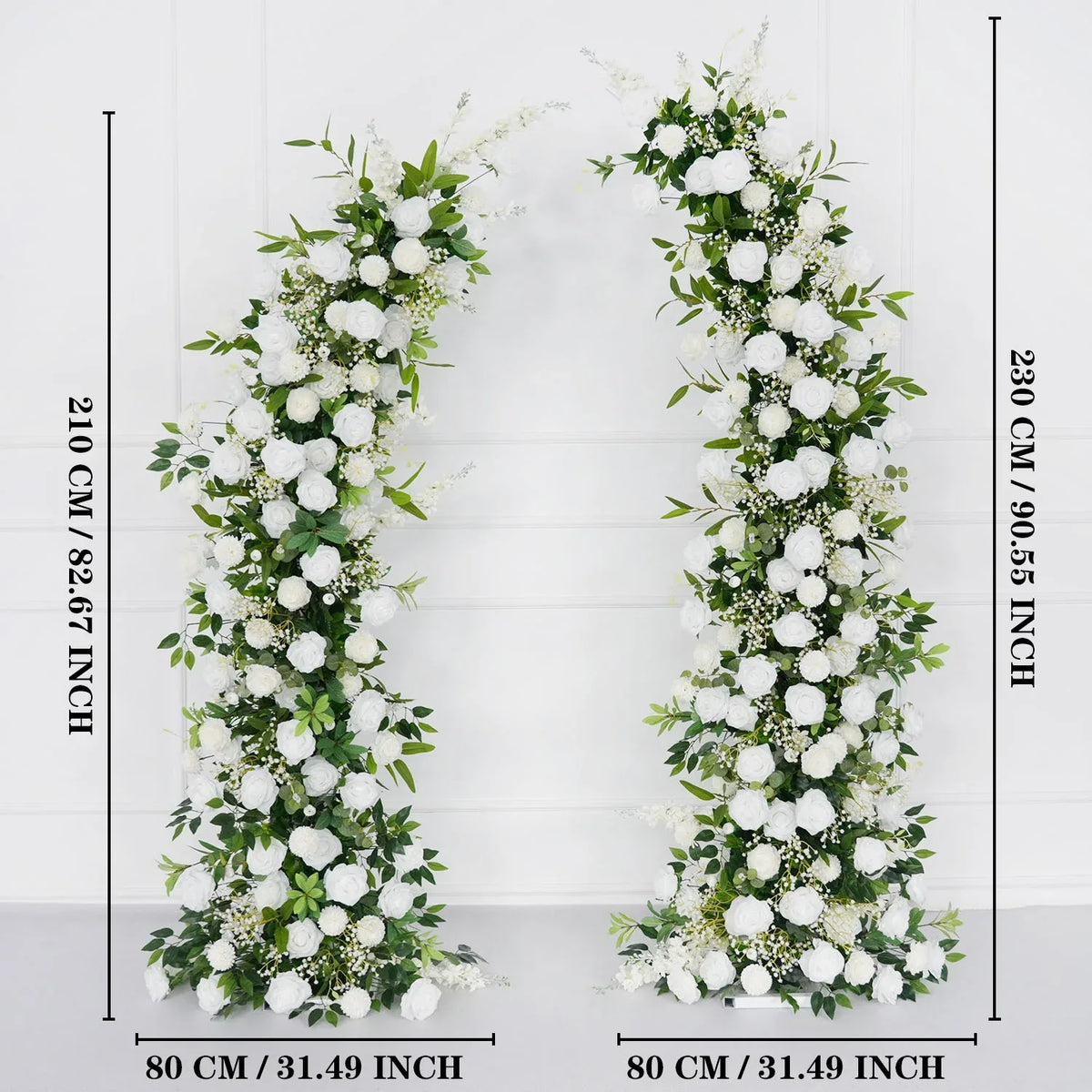 Uflower White Green Rose Floral Arch Wedding Backdrop Decor SET80109 - Uflower