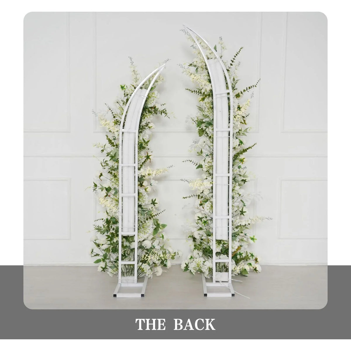 Uflower White Greenery Arrangement Floral Horn Arch Wedding Party Backdrop Decor SET80189 - Uflower