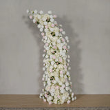 Uflower Pink White Rose Floral Horn Arch Wedding Party Backdrop Decor SET80143 - Uflower