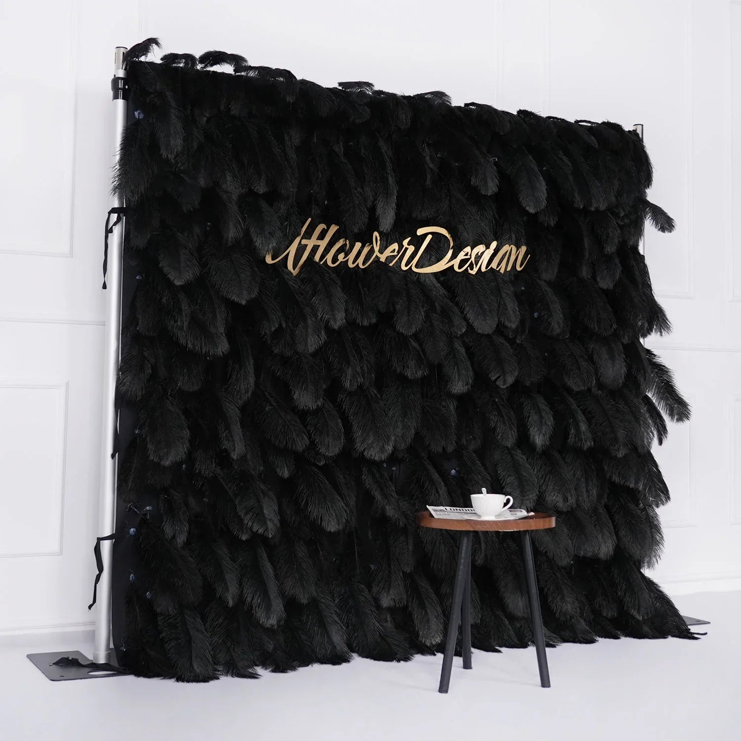 Uflower Artificial Black 5D Flower Wall Wedding Backdrop Deco Birthday Party SET80102 - Uflower