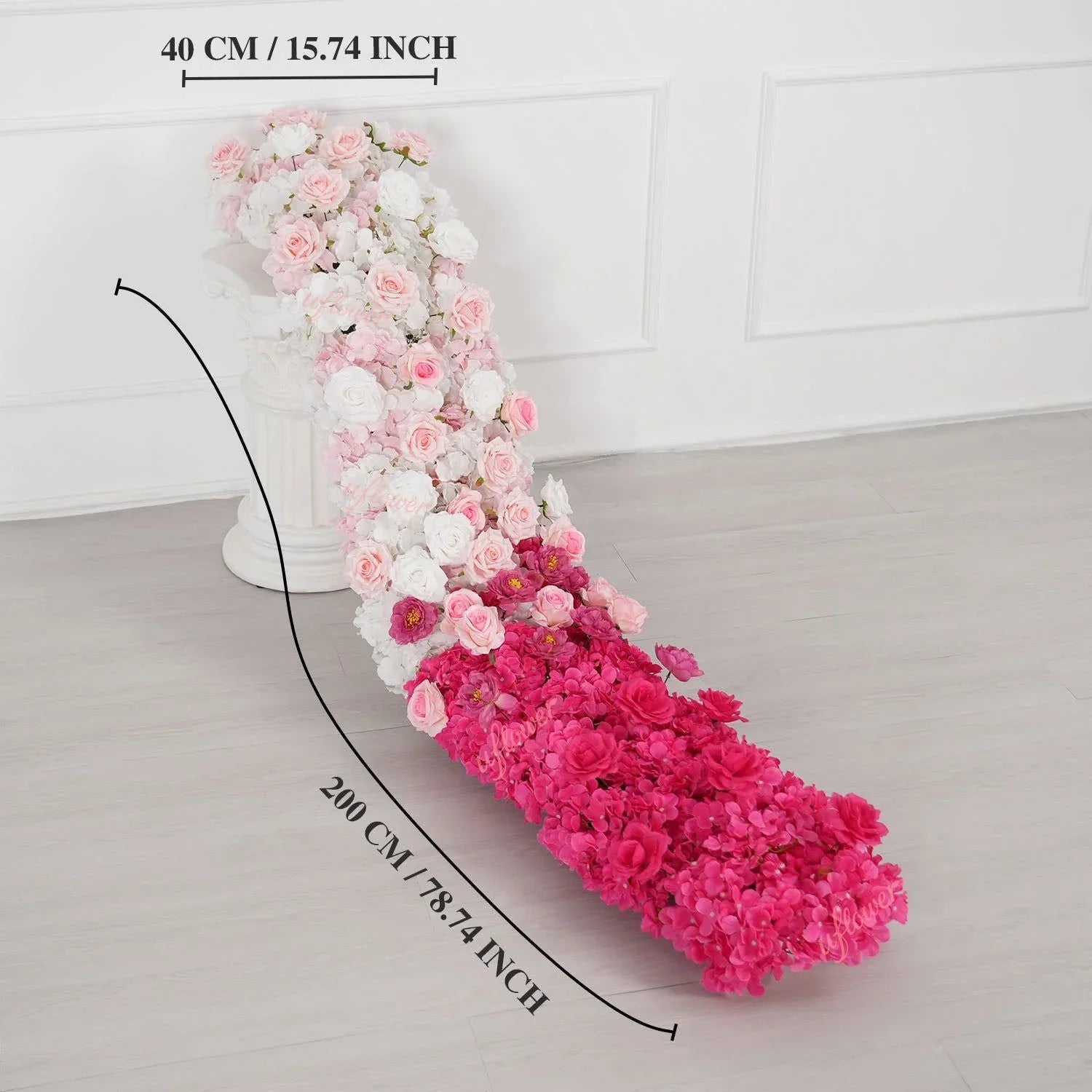 Uflower Gradient Pink Flower Row Wedding Party Backdrop Decor SET80179 - Uflower