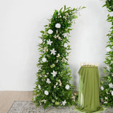 Uflower Outdoor Wedding Backdrop Horn Arch Decor Green Leaves Floral Arrangement SET80098 - Uflower