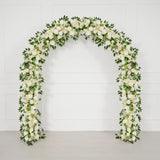 Uflower White Rose Greenery Floral Door Arch Wedding Party Backdrop Decoration SET80199 - Uflower