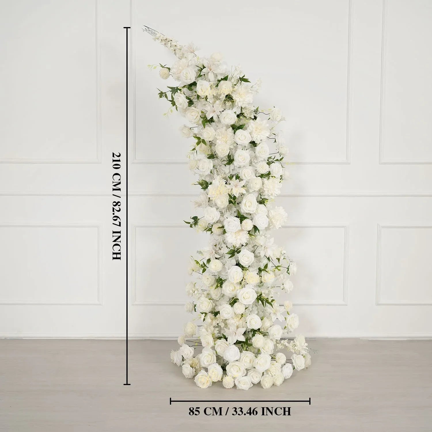 Uflower White Dahlia Floral Horn Arch Wedding Party Backdrop Decor SET80165-01 - Uflower