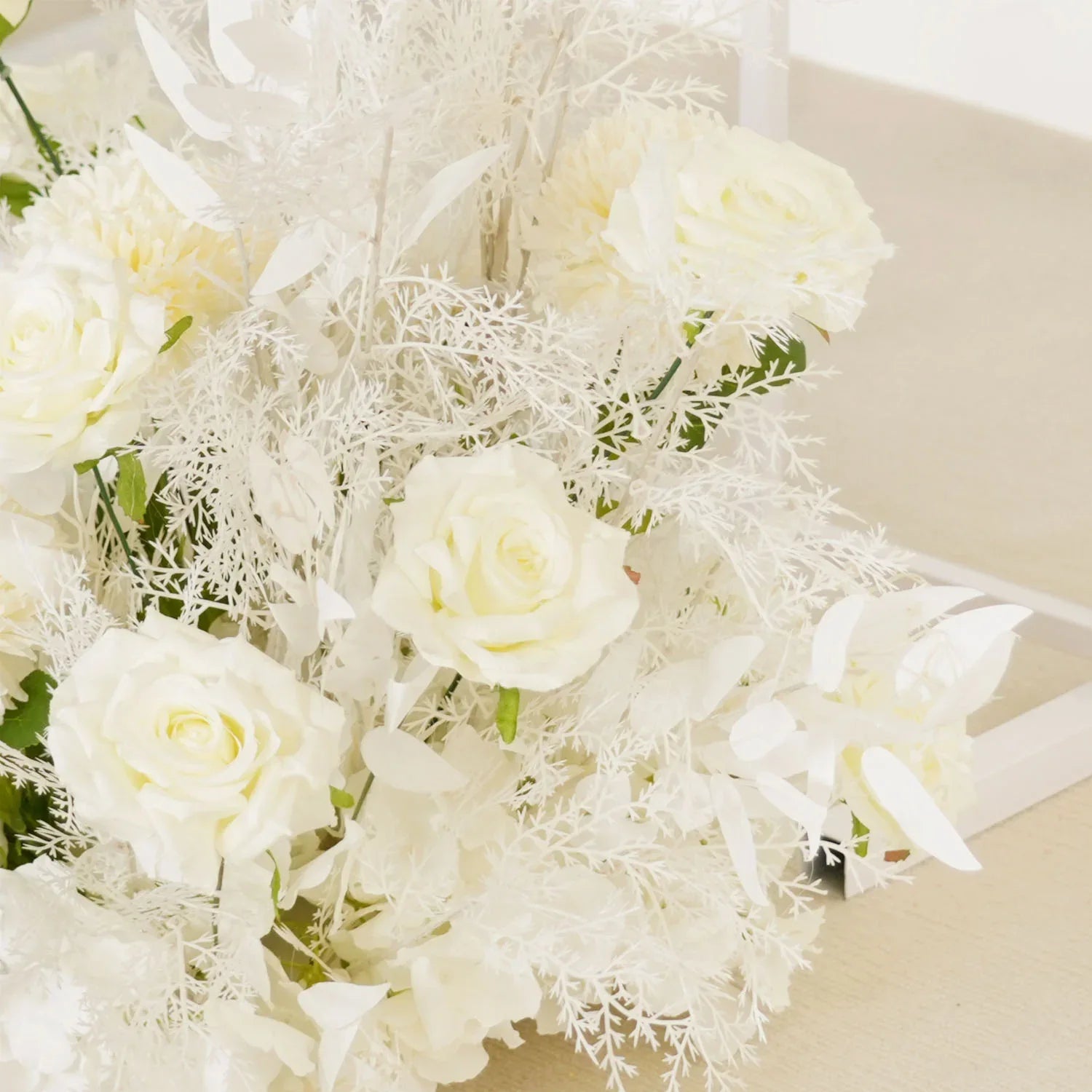 Uflower Artificial White Wedding KT Backdrop Flower Row Decor SET80061 - Uflower