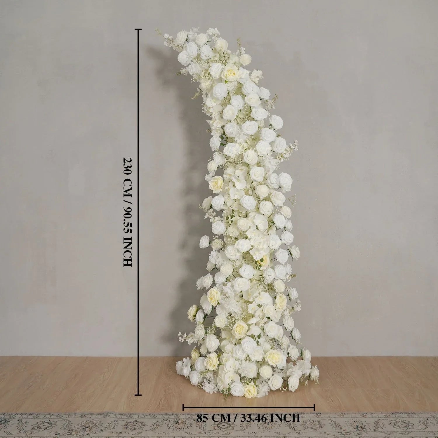 Uflower White Rose Horn Arch Floral Arrangement Wedding Backdrop Decor SET80162 - Uflower
