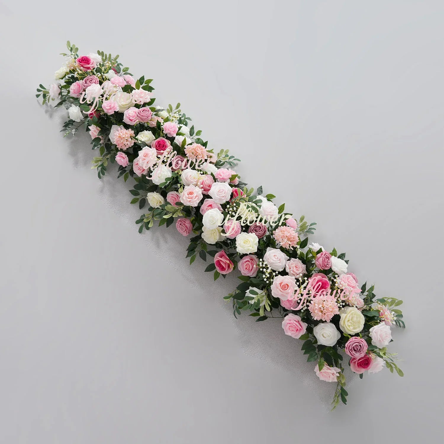 Artificial Pink Rose Flower Arrangement Wedding Backdrop Decor Props SET80142 - Uflower