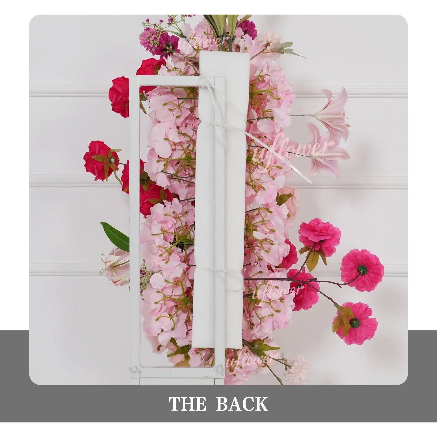 Uflower Rose Pink Floral Arrangement Wedding Backdrop Floral Props SET80193 - Uflower