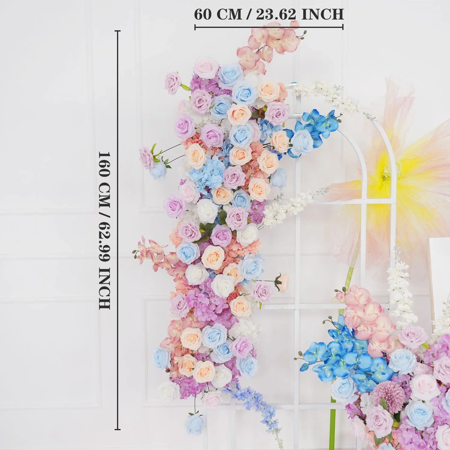 Uflower Purple Blue Rose Wedding Background Arch KT Board Decoration Flower Arrangement SET80105 - Uflower