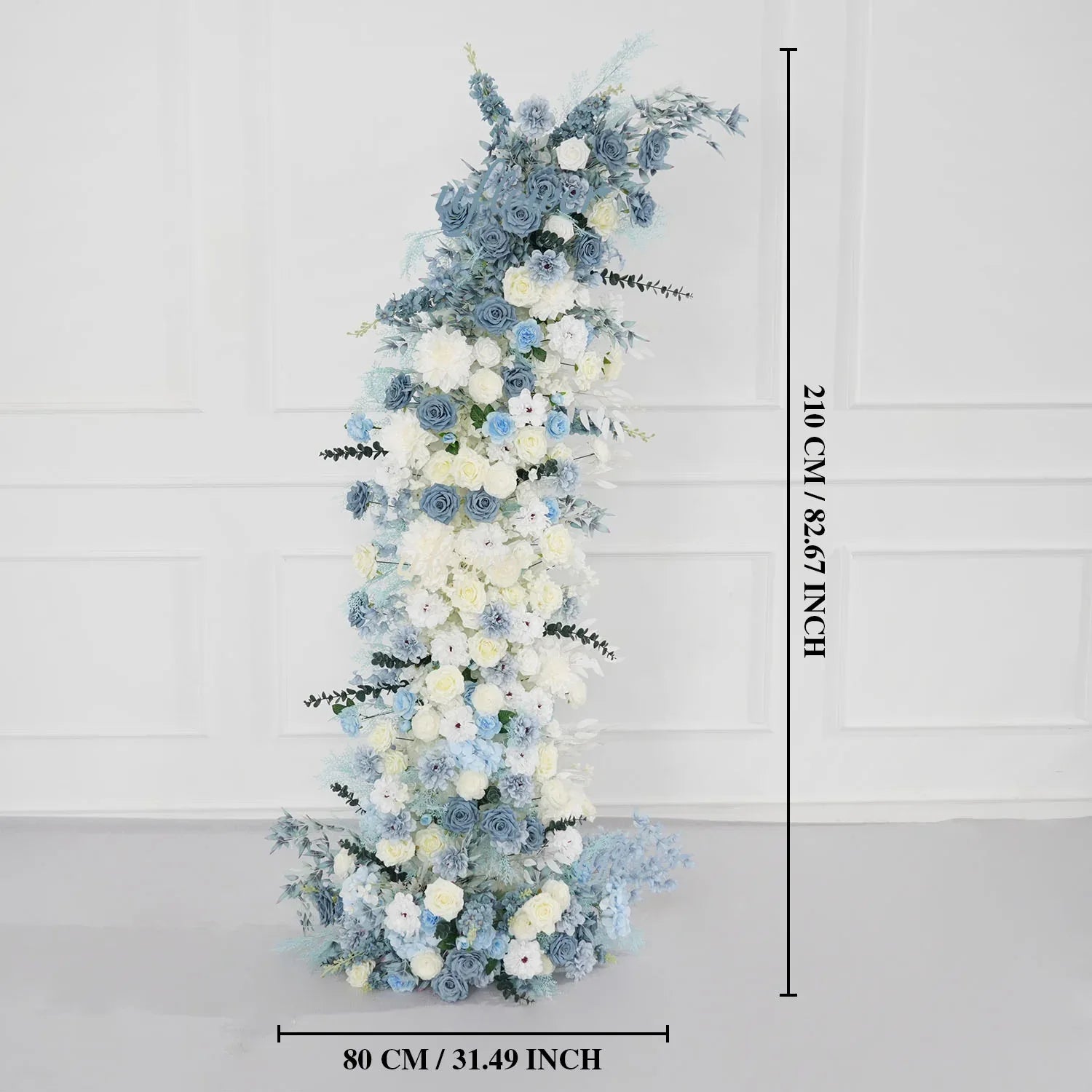 Uflower Blue White Floral Horn Arch Wedding Party Backdrop Decor SET80135 - Uflower