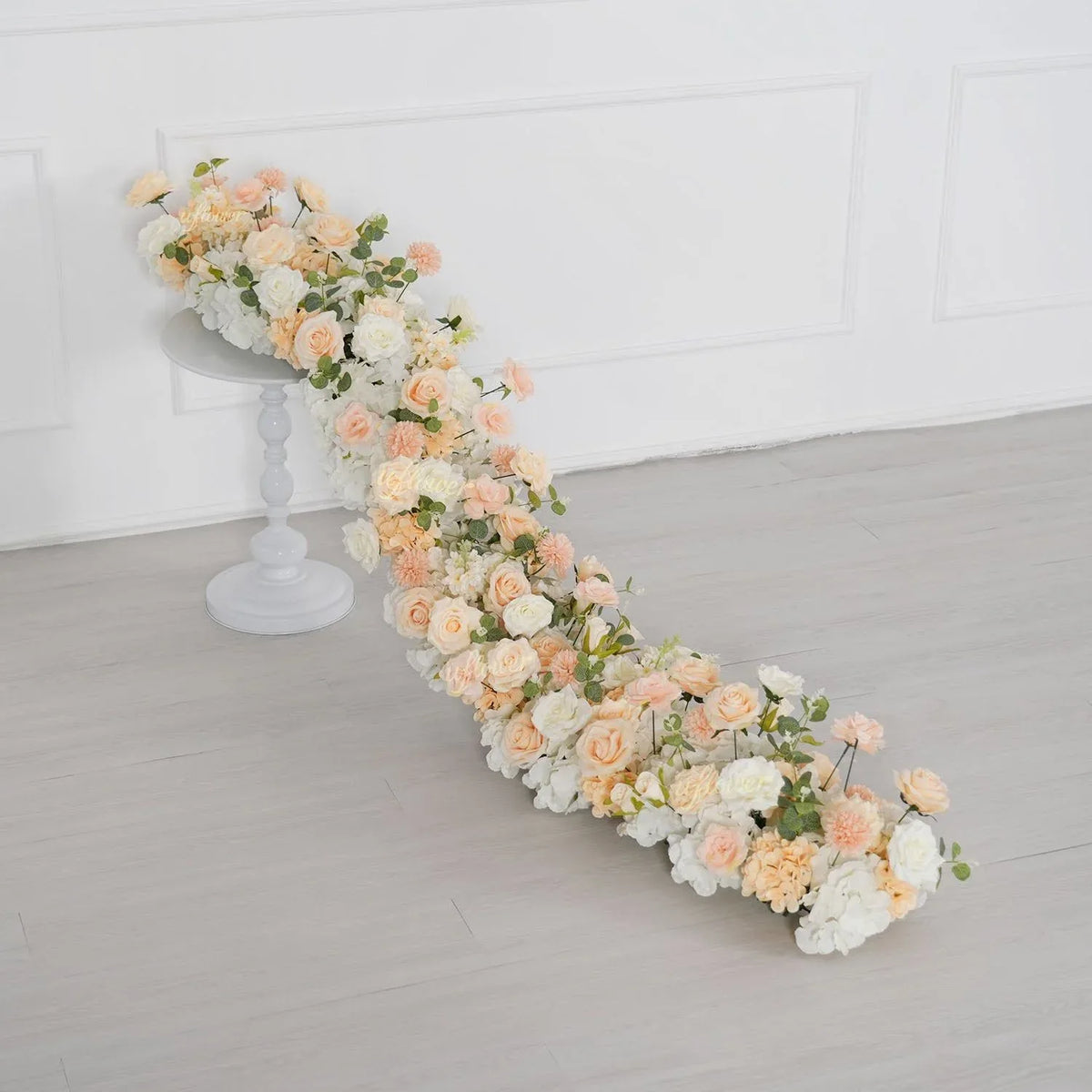 Uflower Champagne Rose Floral Square Arch Wedding Party Backdrop Decoration SET80173 - Uflower