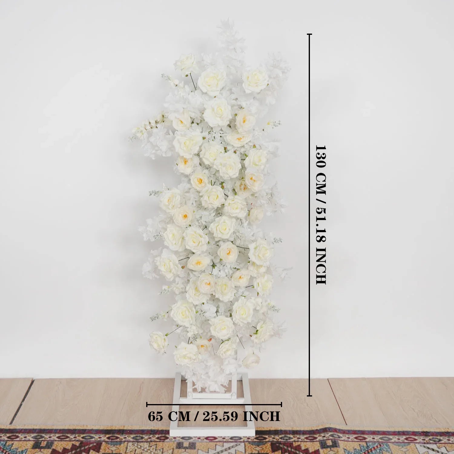 Uflower White Rose Wedding Background Arch KT Board Decoration Flower Arrangement SET80107 - Uflower