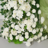 Uflower White Floral Greenery Horn Arch Wedding Party Backdrop Decor SET80159 - Uflower
