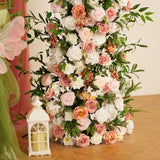 Uflower Blush Pink White Flower Horn Arch Wedding Party Birthday Backdrop Decor SET80191 - Uflower