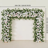 Uflower White Rose Wedding Background Flower Arrangement Arch Decoration SET80002-01 - Uflower