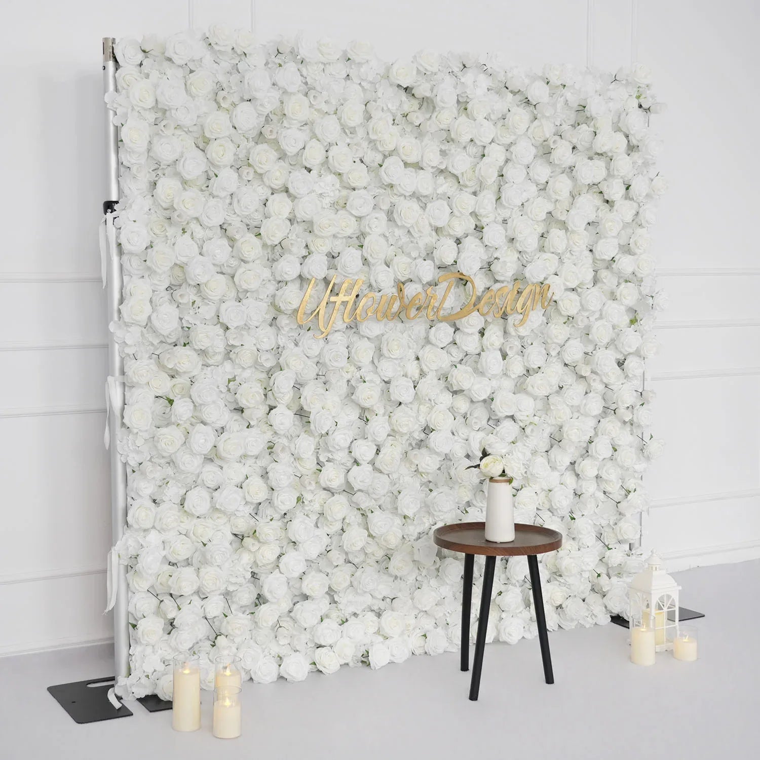 Uflower Artificial White Flower Wall Wedding Backdrop Decor SET80113 - Uflower