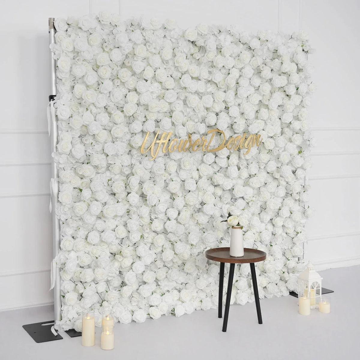 Uflower Artificial White Flower Wall Wedding Backdrop Decor SET80113 - Uflower