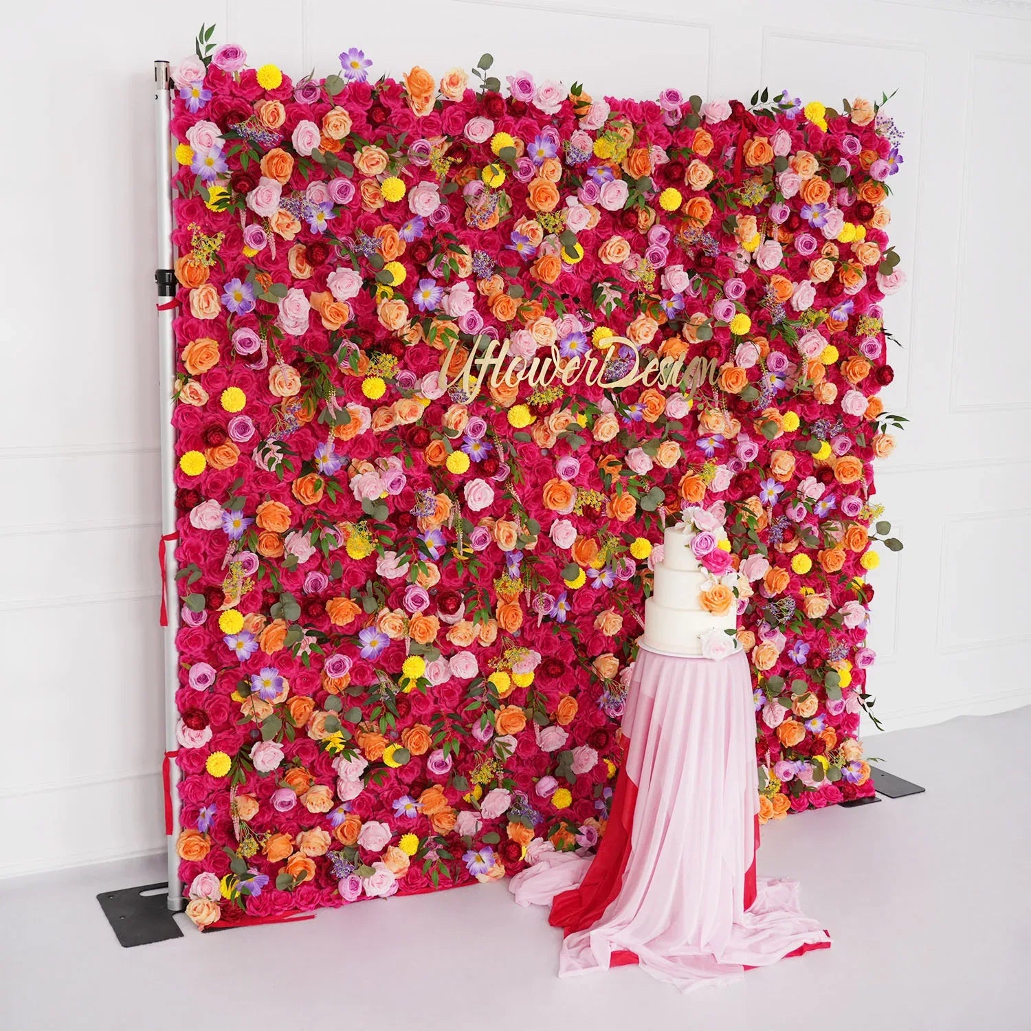 Uflower Artificial Colored Flower Wall Wedding Backdrop Deco Birthday Party SET80025-01 - Uflower