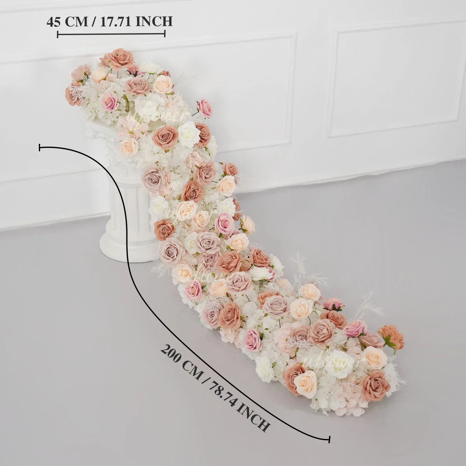 Uflower Champagne Pink Rose Arrangement Wedding Backdrop Floral Props SET80151 - Uflower